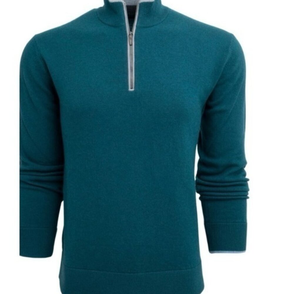 Greyson Sebonack Quarter Zip Wool & Cashmere Pullover Sweater in 💗💗💗💗💗💗💗